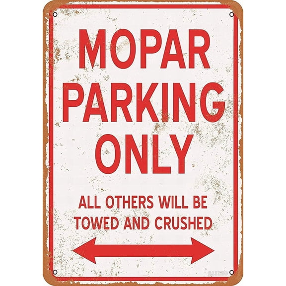 Retro Metal Parking Sign Wall Decor, 12 x 8 Inch Iron Tin Sign for Garage Bar Pub Cafe Home Decoration