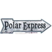 Retro Metal Polar Express Arrow Looking Metal Sign Funny Home Cave Garage Bar Wall Decoration 5 x 17 inch