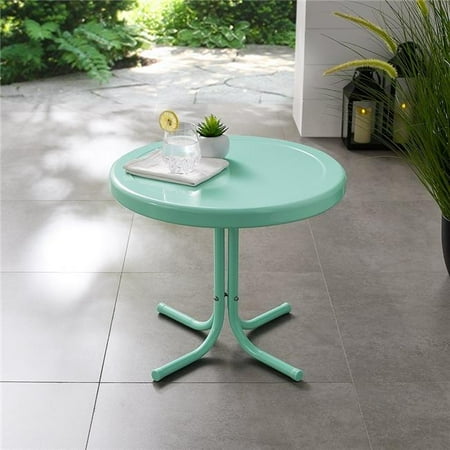 Retro Metal Side Table - Aqua