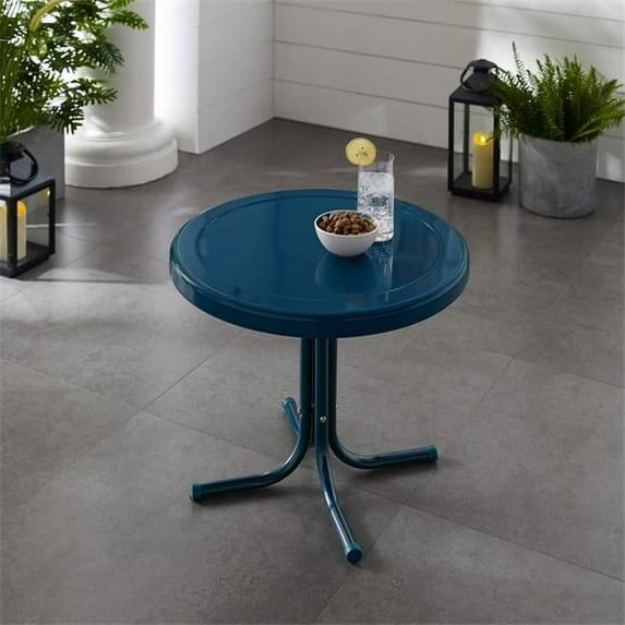Retro Metal Side Table - Navy