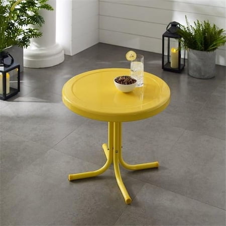 Retro Metal Side Table - Yellow