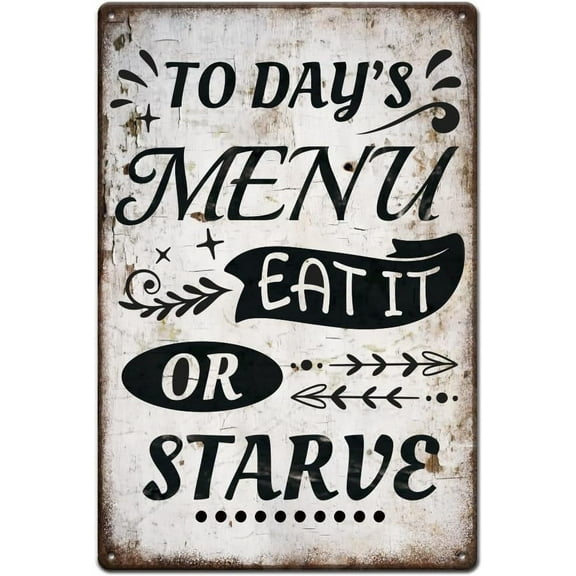 Retro Metal Sign Funny Quotes Kitchen Wall Decor Plaque Sign 8x12in/20x30cm Iron Made Wall Mount Rectangular DIY Making