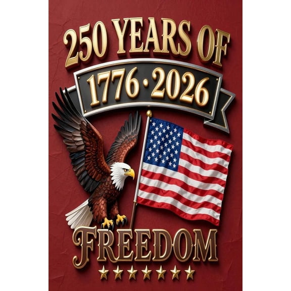Retro Metal Tin Sign 12 X 16 Inches 250 Years of Freedom Bald Eagle US Flag Vintage Poster Wall Decor Man Cave Home Bar Hotel Wall Decor Plaque Art Wall Decor Funny Signs