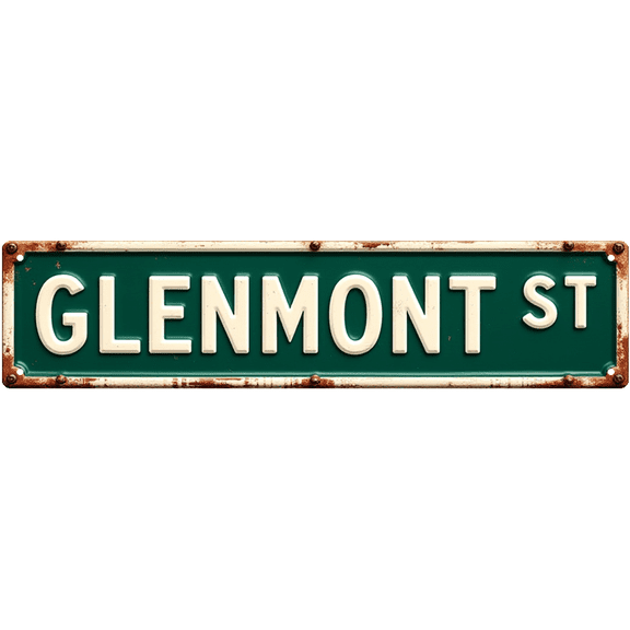 Retro Metal Tin Sign 16X4 Inches GLENMONT ST Sign Perfect for Home Wall Decor Aluminum. Retro Metal Signs For Home Wall Backyard Cafes Bar Man Cave
