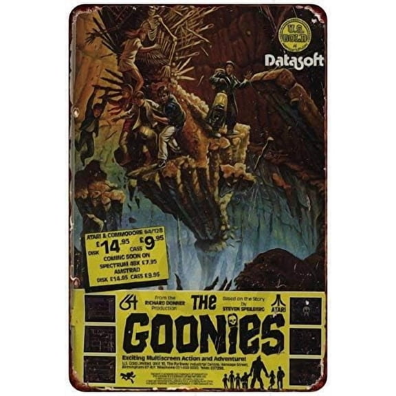 Retro Metal Tin Sign 8X12 Inches Goonies Datasoft Atari Rare Ad Vintage Reproduction Metal Tin Signs