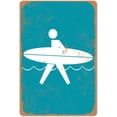 thumbnail image 1 of Retro Metal Tin Sign 8x12 Inch Surfing Beach Bar Decor, 1 of 4