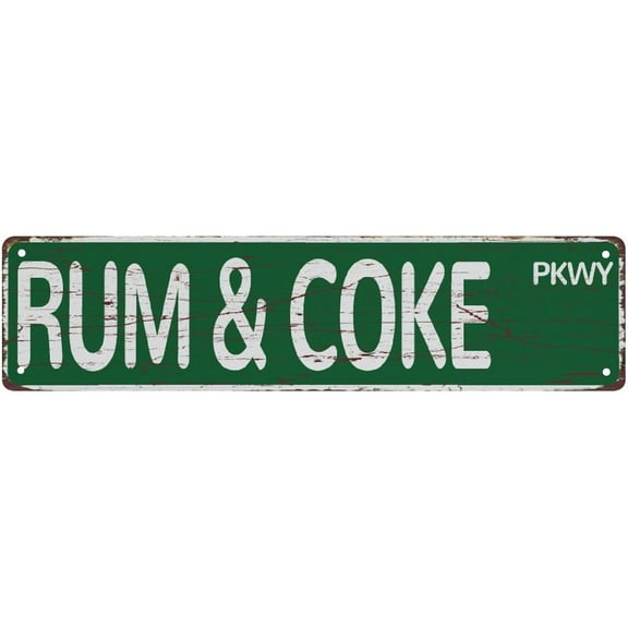 Retro Metal Tin Sign - Aluminum - 4x16 Inches - Vintage - Rum & Coke Parkway.jpg