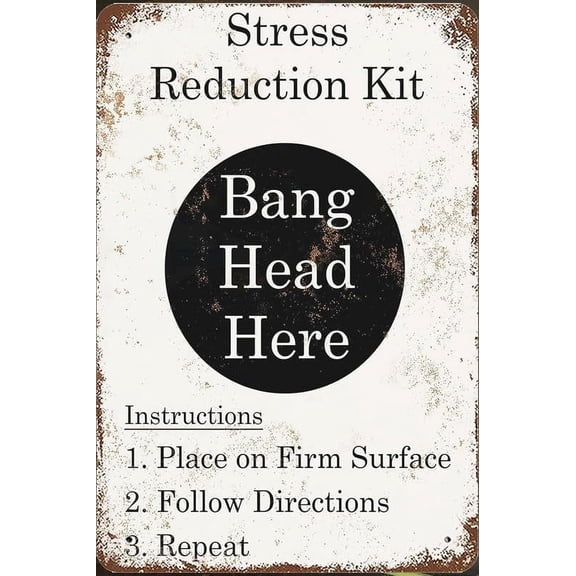 Retro Metal Tin Sign Bang Head Here Wall Art Decor, Stress Reduction Something Different Wholesale Bang Head Poster For Home Living Room Bedroom (Aluminum) Size: 12 x 16 inch
