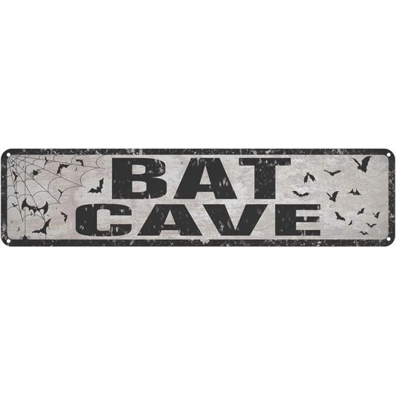 Retro Metal Tin Sign Bat Cave Metal Street Sign Home Cave Garage bar Wall Decoration Vintage Metal Sign 4"x16"