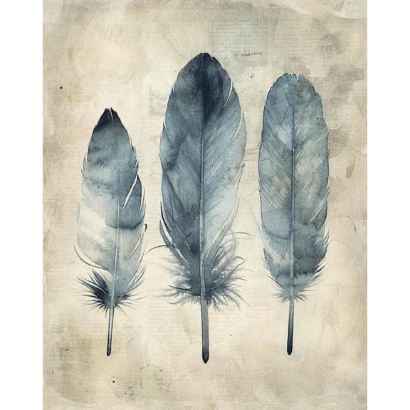 Retro Metal Tin Sign Blue Feather Wall Decor for Home Kitchen Bar Cafe Garage 8x12 Inch