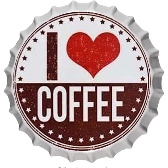 Retro Metal Tin Sign Coffee Sign For Home Cave Garage Bar Cafe Wall Art Plaque Decoration Bottle Caps Poster Sign 13.8"" Inches