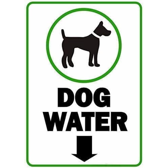 Retro Metal Tin Sign Dog Water Drinking Bowl Location Notice 8x12 Inch Pet Welfare Warning Sign Home Yard Kennel Veterinary Clinic Pet Store Grooming Shop Indoor OutdoorVintage Decor Pet Related