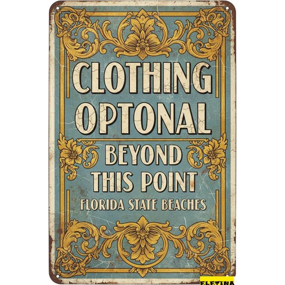 Retro Metal Tin Sign Keep Beware Clothing Oprional Beyond This Point Men Warning Street Hanging Yard Road Street Driveway 8" X 12" Home Club bar Wall Art Decor Tin Sign