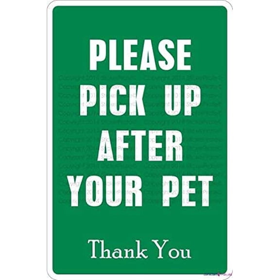 Retro Metal Tin Sign Novelty Please Pick Up After Your Pet Sign Exterior Outdoor & Indoor Home Cave Garage bar Wall Decoration Vintage Aluminum Sign 8 X 12 INCH