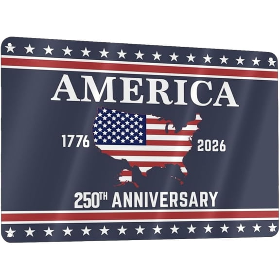 Retro Metal Tin Sign Patriot We The People 1776-2026 America 250th Anniversary USA Flag Wall Decor 8 x 12 Inches for Home Garden or Yard
