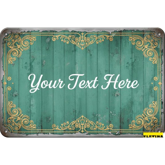 Retro Metal Tin Sign Personalized Family Name Plaque, Established Last Name Wood Sign 8x12
