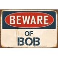 thumbnail image 1 of Retro Metal Tin Sign Wall Decor Beware of Bob 8 X 12 Vintage Aluminum Retro Metal Sign Vs464 Plate, 1 of 5
