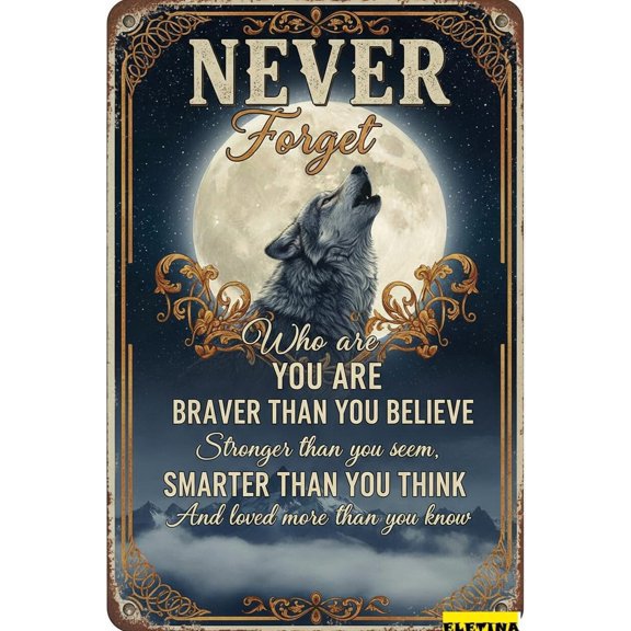 Retro Metal Tin Sign Wolf Wolf Spirit Animal Poster Home Garage Bar Restaurant Kitchen Bathroom 8" X 12" Home Club bar Wall Art Decor Tin Sign