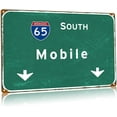 thumbnail image 1 of Retro Metal Tin Signs Mobile I-65 S Interstate 65 Direction Signage Highway Freeway Wall Decor Club Office Home Tin Sign Plaques 24x32 Inch, 1 of 5