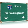 thumbnail image 1 of Retro Metal Tin Signs Mobile I-65 S Interstate 65 Direction Signage Highway Freeway Wall Decor Club Office Home Tin Sign Plaques 24x32 Inch, 1 of 5