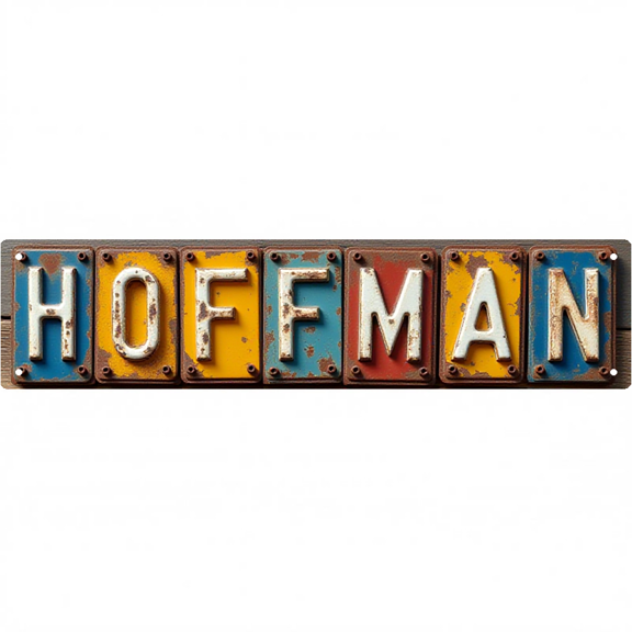 Retro Metal Wall Sign 16*4 inches "HOFFMAN ESTATES" Embossed tin signs for patio beach house kitchen beachy wall art retro kitchen decor outdoor metal signs