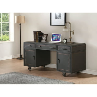 Retro Metal executive Office Desk Black - Saltoro Sherpi