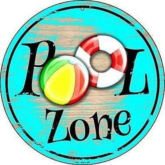 Retro Metal tin Sign 12'' Round Pool Zone Metal Tin Sign Novetly Funny Home Decor Funny Home Cave Garage bar Wall Decoration Metal Sign