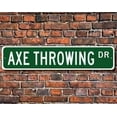 thumbnail image 1 of Retro Metal tin Sign Axe Throwing Sign, Throwing Axes at Targets, Axe Throwing Sign Funny Home Cave Garage bar Wall Decoration Vintage Metal Sign 4 x 16 inch, 1 of 5