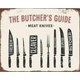 thumbnail image 1 of Retro Metal tin Sign Butcher's Guide Meat Knives Metal Tin Sign Funny Home Cave Garage bar Wall Decoration Vintage Metal Sign 8 x 12 inch, 1 of 4