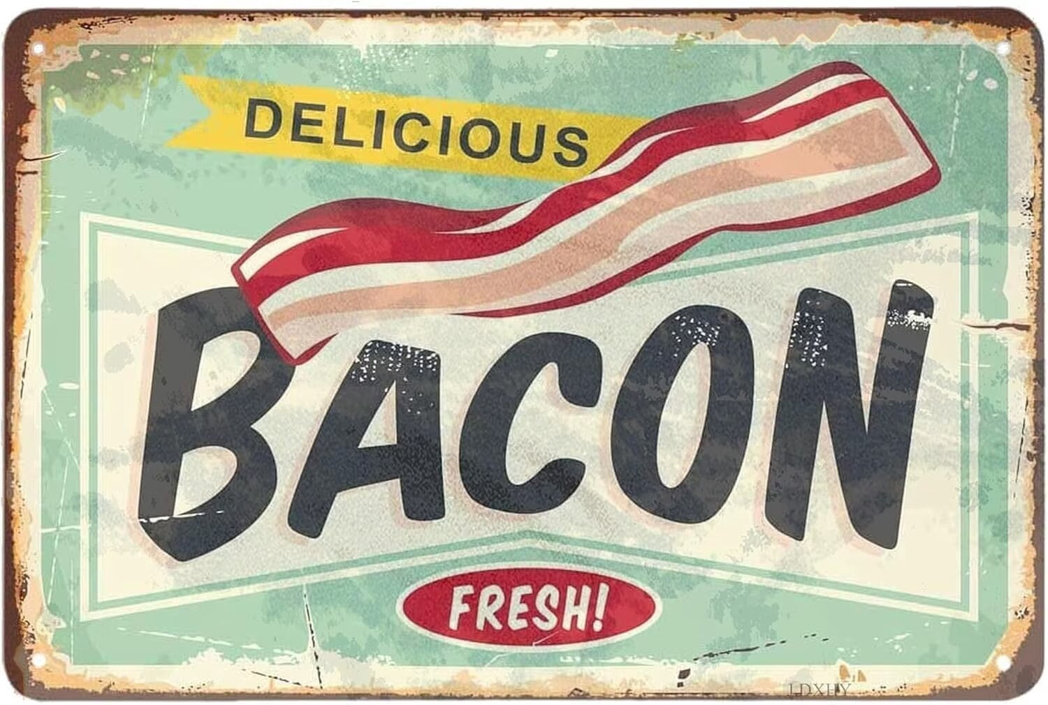 Retro Metal tin Sign Delicious Bacon Sign Funny Home Cave Garage bar ...