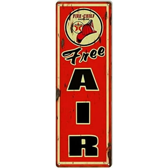 Retro Metal tin Sign Free Air Gasoline Reproduction Garage Shop Metal Sign Funny Home Cave Garage bar Wall Decoration Metal Sign 4 x 16 inch