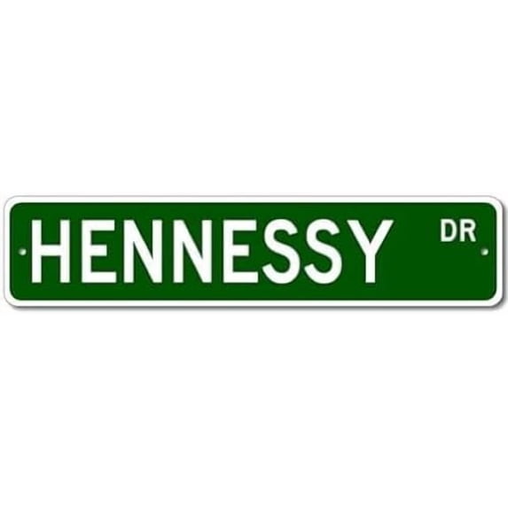 Retro Metal tin Sign Hennessy Drive Custom Street Hennessy Sign Funny Home Cave Garage bar Wall Decoration Metal Sign 4 x 16 inch