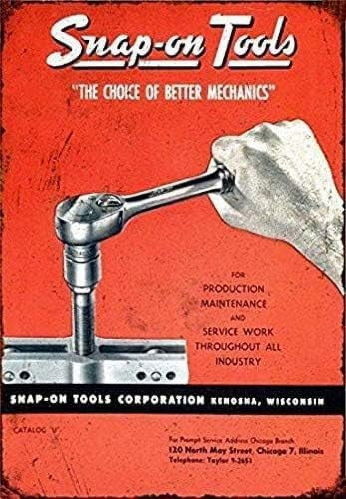 Retro Metal tin Sign Snap On Tool Catalog Repair Mechanic Sign Funny