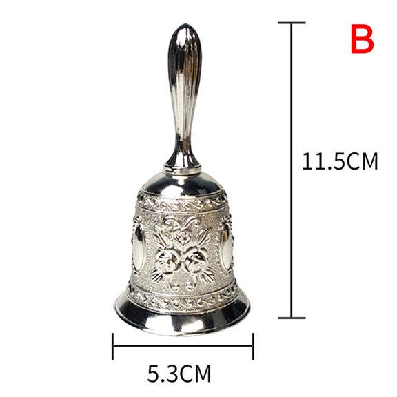 Retro Metalen Tone Hand Bell Hand Held Craft Bruiloft Decoratie Alarm Bell