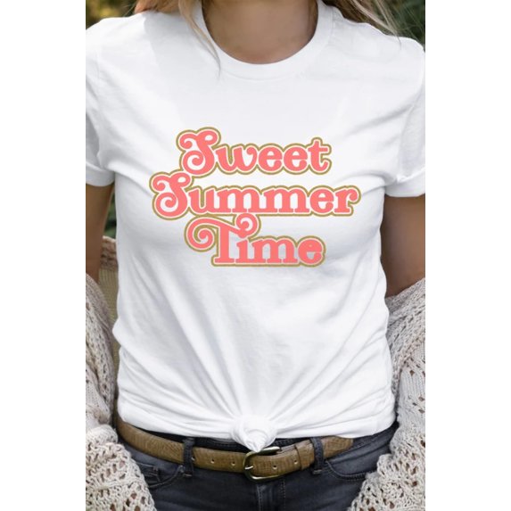 Retro Metallic Sweet Summer Time Graphic Tee T-Shirt