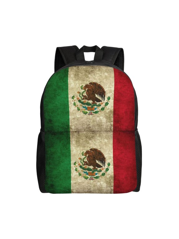 Retro Mexico Sacred Flag Backpack Travel Bag For Men Women Lightweight Back Pack With Laptop Compartmen