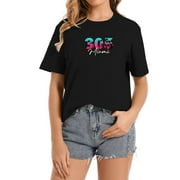 Retro Miami 305 Flamingo Colors Summer Essential - Stylish Womens Graphic Tee with Comfortable Fit