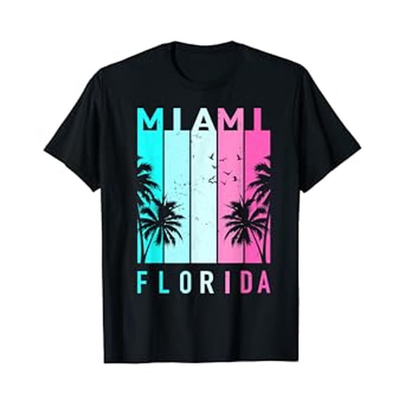 Retro Miami Florida Beach Souvenir T-Shirt Men Women Kids