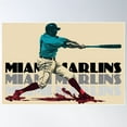 thumbnail image 1 of Retro Miami Marlins Slugger Poster Wall Art, Modern Wall Decor For Living Room Bedroom, 8x12 UNFRAMED, 1 of 3