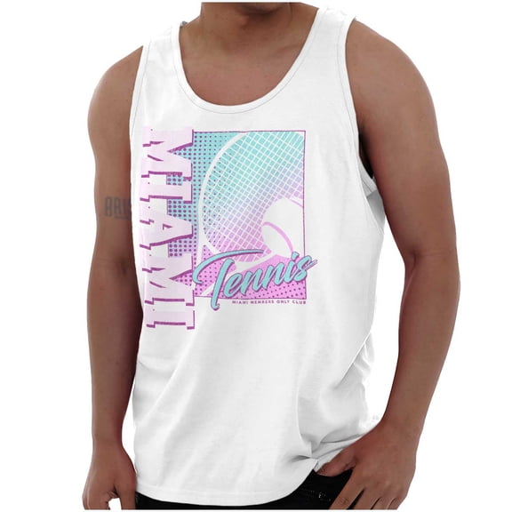 Retro Miami Tennis Club Poster Tank Top T Shirts Men Women Brisco Brands S