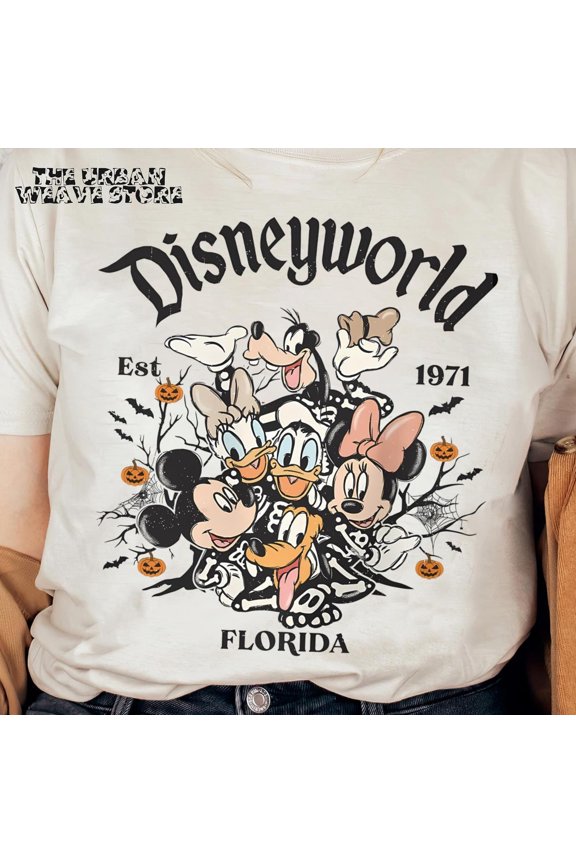 Retro Mickey And Friends Skeleton Shirt Disneyworld Halloween T-shirt Disney Skeleton Tee