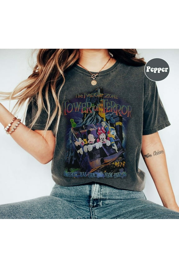 Retro Mickey And Friends Tower Of Terror Comfort Colors T-Shirt, Mickey And Friends, Hollywood Studios, Disney Parks Shirt