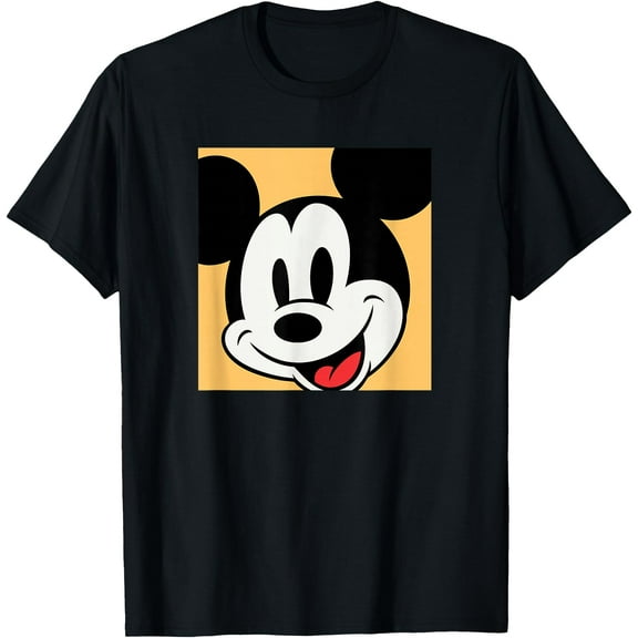 Retro Mickey Boxed Portrait Cartoon DTG Print Unisex T-Shirt