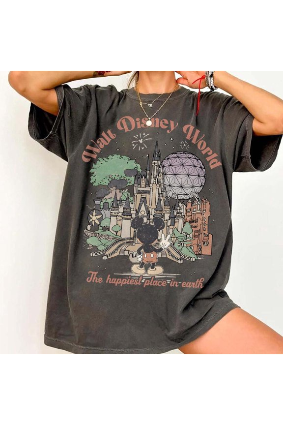 Retro Mickey Comfort Colors T-Shirt, Walt Disneyworld, Mickey And Friends Shirts