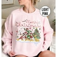 thumbnail image 1 of Retro Mickey & Friends Santa Disney Christmas Shirt, Mickey's Very Merry Christmas Party 2025 Sweater, Disneyland Holiday Family Sweatshirt,Light Pink Color,Size L, 1 of 5