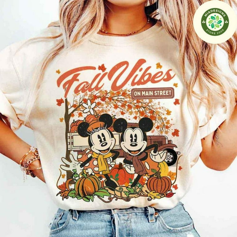 Pumpkin Fall Disney Shirts Retro Mickey Minnie Fall Vibes On Main