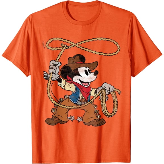 Retro Mickey Mouse Cowboy Western Vintage Look DTG Print Unisex T-Shirt