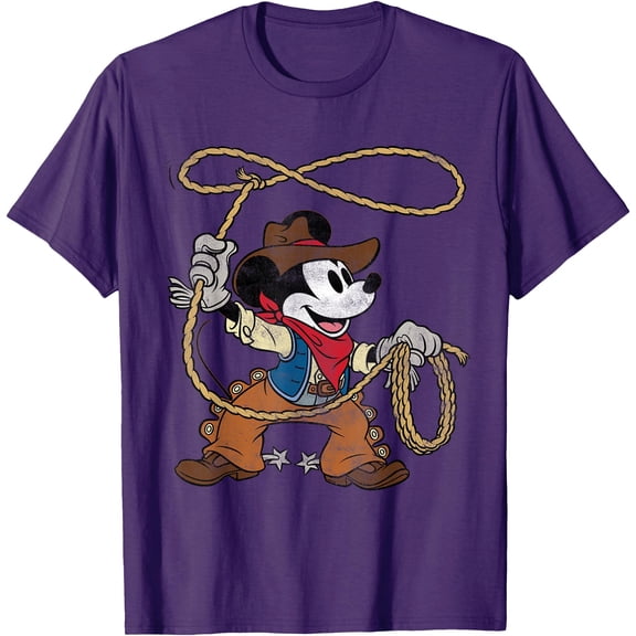 Retro Mickey Mouse Cowboy Western Vintage Look DTG Print Unisex T-Shirt