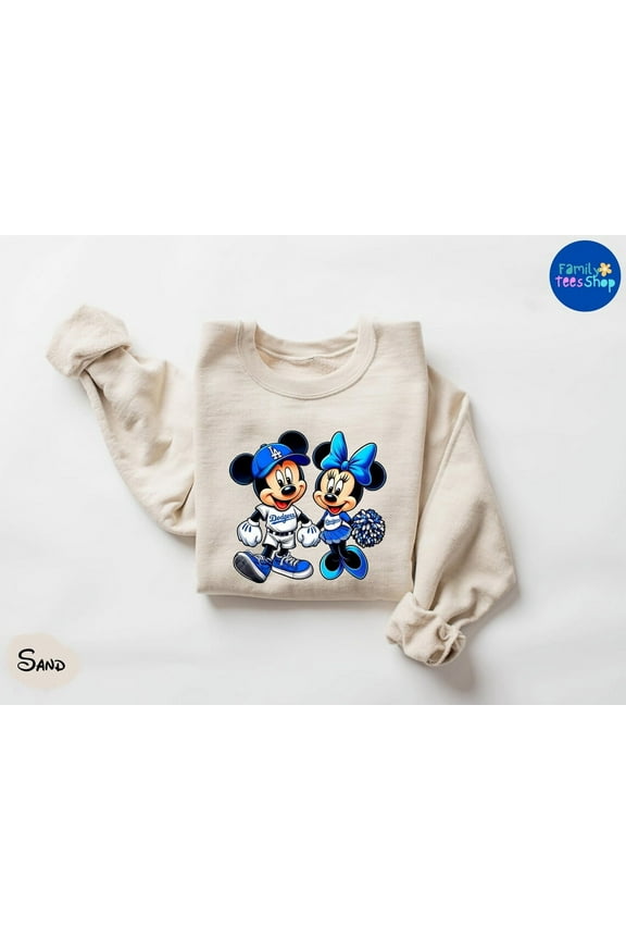 Retro Mickey Mouse Dodgers 1958 Baseball Sweatshirt, Mickey Baseball Shirt, Disney Sport, Dodgers Baseball,Sand color,size XL