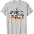 thumbnail image 1 of Retro Mickey Mouse and Friends DTG Print Unisex T-Shirt,Ice Grey Color,Size XL, 1 of 5